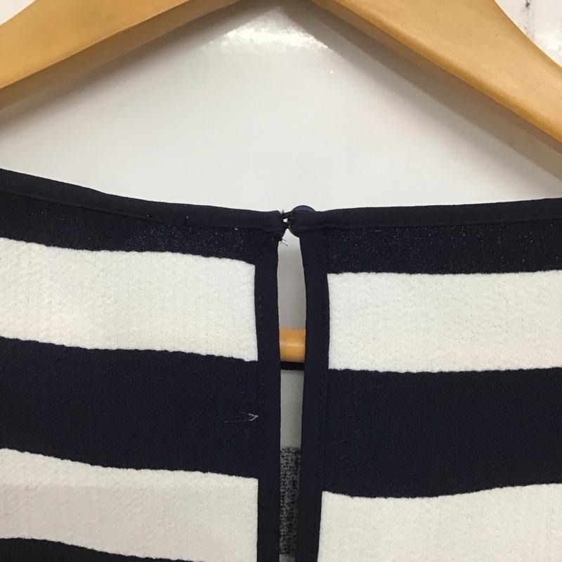 ザラベーシック ZARA BASIC カットソー 半袖 S ボーダー柄 白 / ホワイト / X 紺 / ネイビー / レディース USED 古着 中古 10136908