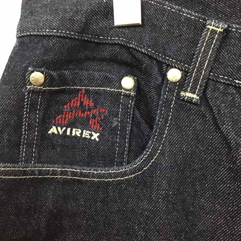 アヴィレックス AVIREX パンツ デニム、ジーンズ デニムパンツ ワイドパンツ カジュアルパンツ 38インチ 無地 インディゴ / インディゴ / メンズ USED 古着 中古 10127906