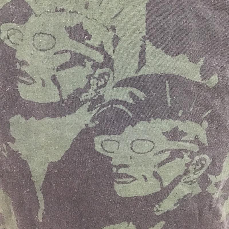 ディーゼル DIESEL Tシャツ 半袖 半袖カットソー プリントTシャツ クルーネックカットソー L 総柄 黒 / ブラック / X カーキ / カーキ / メンズ USED 古着 中古 10105578