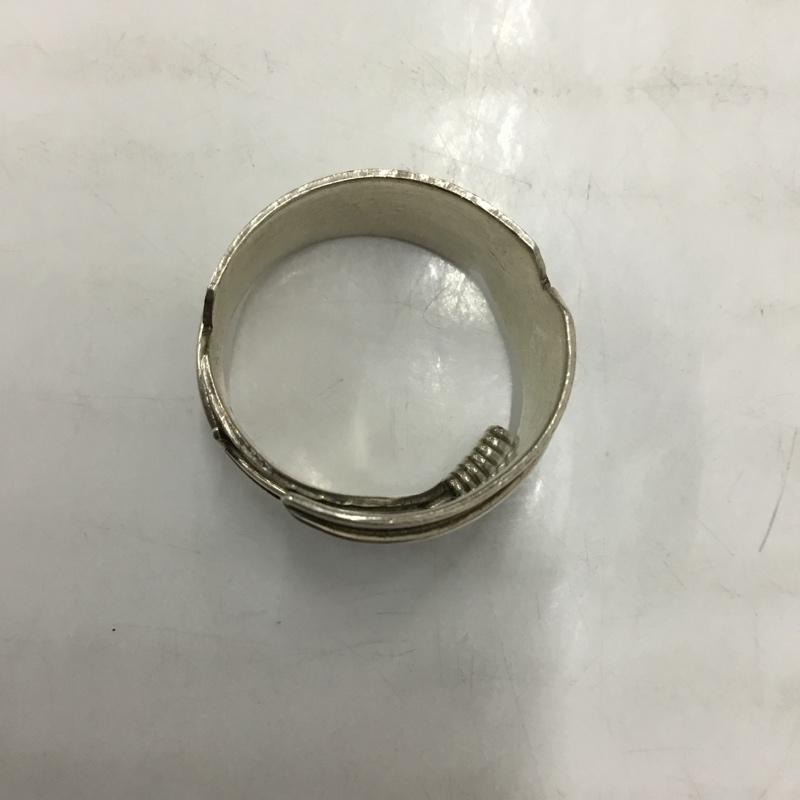 古着 USED アクセサリー 指輪 ナバホ族 Chris Charley フェザーリング CC インディアンジュエリー 18号 銀 / シルバー / メンズ USED 古着 中古 10113771