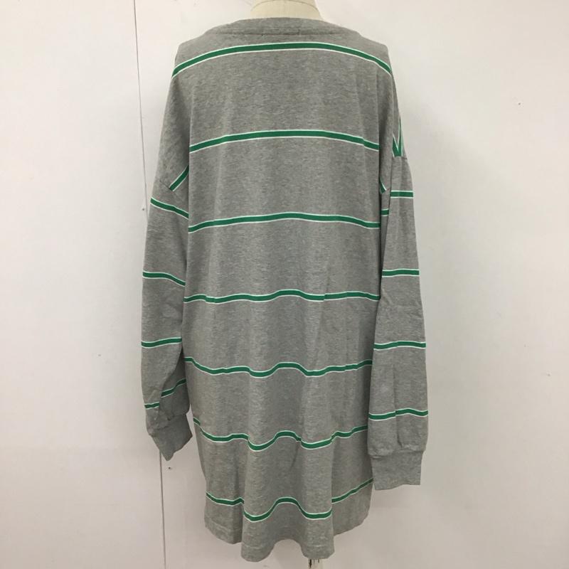 ジーナシス JEANASIS カットソー 長袖 FREE ボーダー柄 灰 / グレー /  レディース USED 古着 中古 10113048