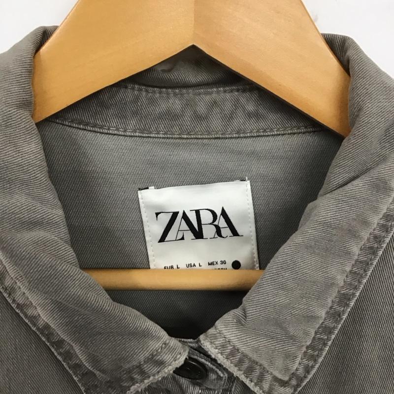ザラ ZARA シャツ、ブラウス 長袖 L 無地 チャコールグレー / チャコールグレー / レディース USED 古着 中古 10124789