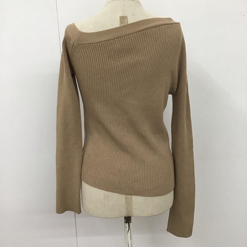 ムルーア MURUA カットソー 長袖 011942601101-01 イレギュラーデコルテニット ワンショルダー FREE 無地 ベージュ / ベージュ /  レディース USED 古着 中古 10113839