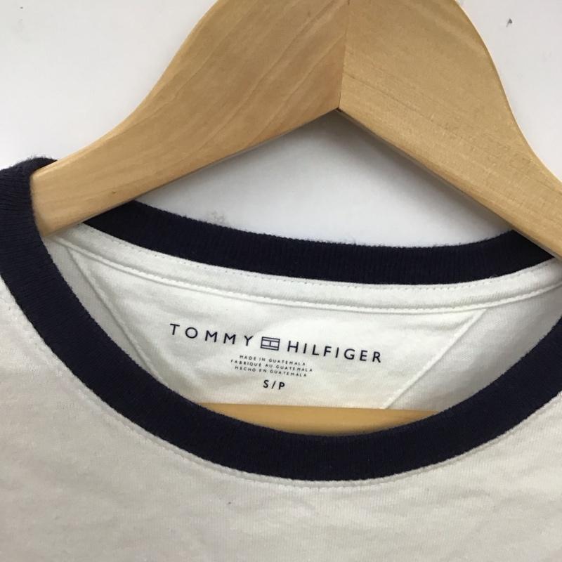 トミーヒルフィガー TOMMY HILFIGER Tシャツ 半袖 クルーネック S ロゴ、文字 白 / ホワイト / X 赤 / レッド / X 紺 / ネイビー / レディース USED 古着 中古 10121131