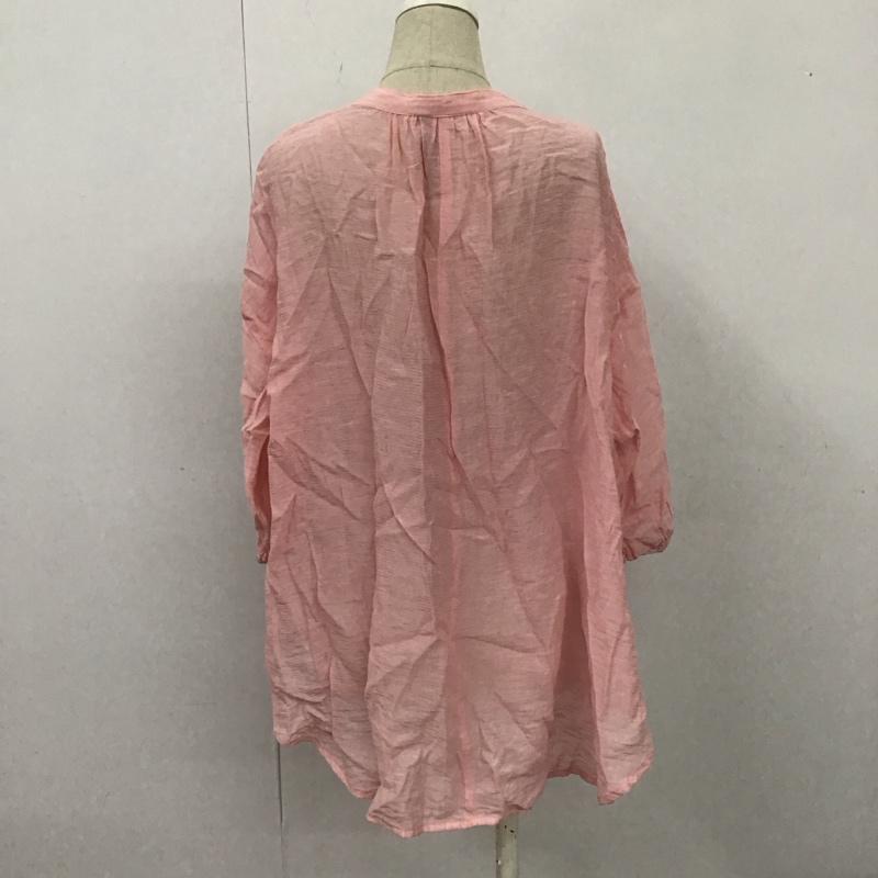 エヘカソポ ehka sopo シャツ、ブラウス 七分袖 FREE 無地 桃 / ピンク / レディース USED 古着 中古 10108670
