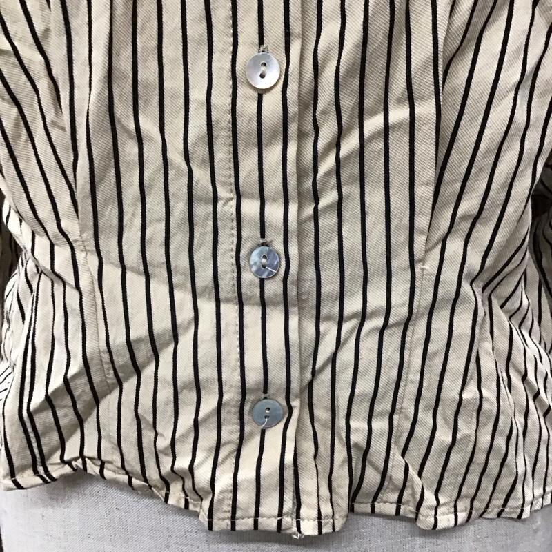 ザラ ZARA シャツ、ブラウス 長袖 クロップド丈 S ストライプ ベージュ / ベージュ / X 黒 / ブラック / レディース USED 古着 中古 10123505