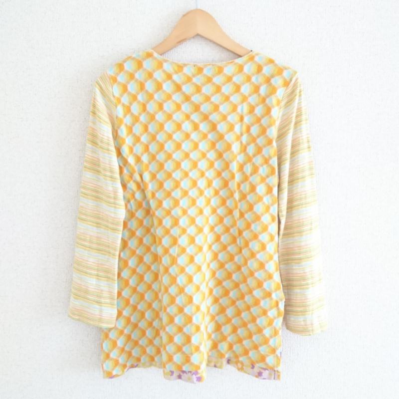 ミッソーニ MISSONI チュニック 長袖 M ボーダー柄 X 花柄 X マルチカラー / マルチカラー / レディース USED 古着 中古 10003430