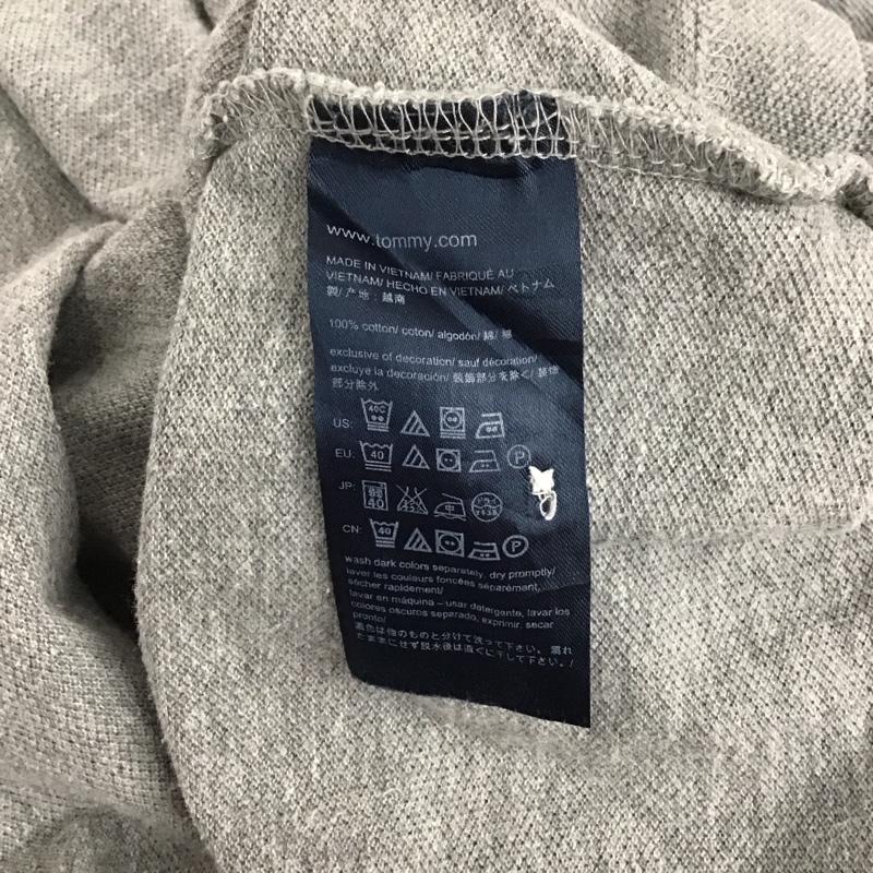 トミーヒルフィガー TOMMY HILFIGER ポロシャツ 半袖 半袖ポロシャツ 半袖カットソー カラーシャツ XL ロゴ、文字 灰 / グレー / メンズ USED 古着 中古 10132684