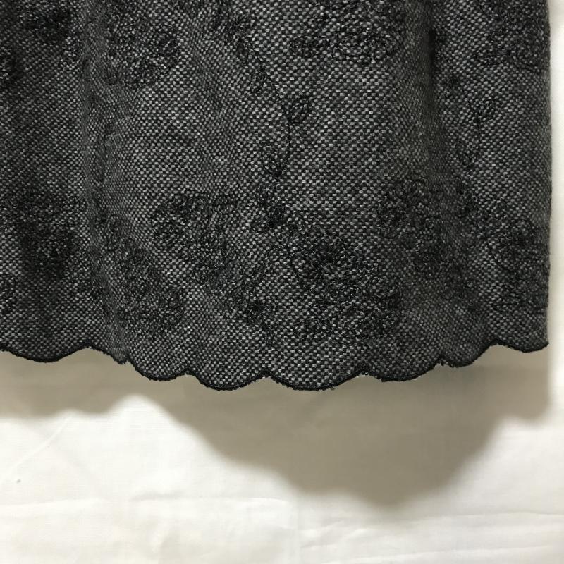 スウィングル Swingle ワンピース ひざ丈スカート S 刺繍 黒 / ブラック / X 灰 / グレー / レディース USED 古着 中古 10014974