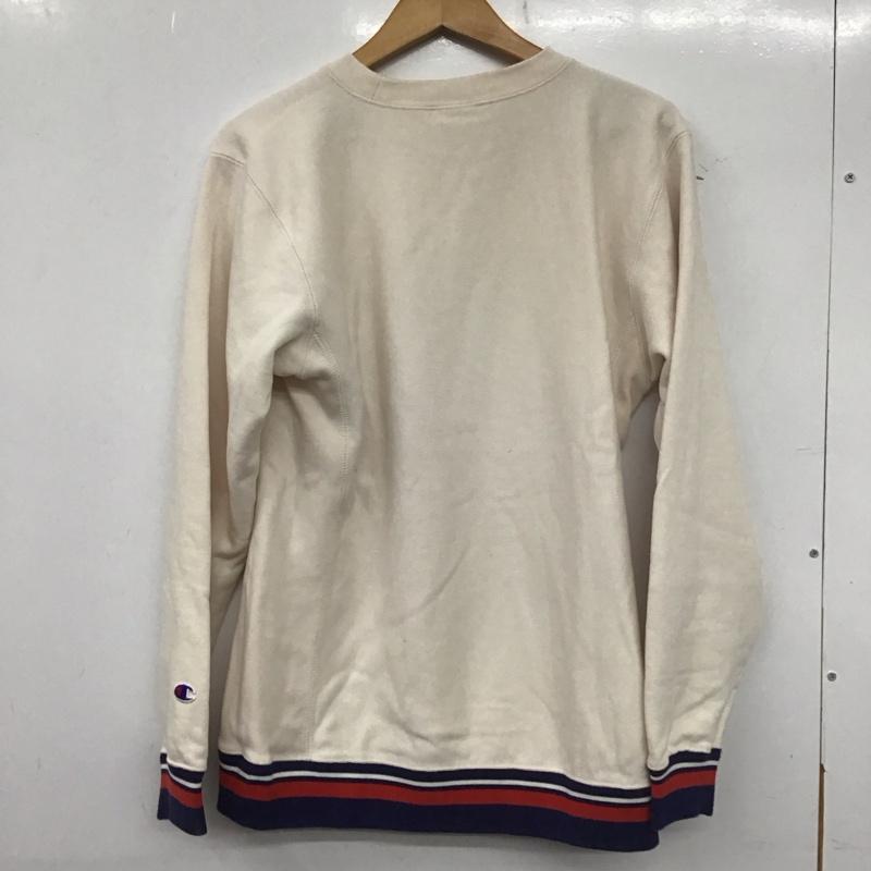 チャンピオン Champion トレーナー 長袖 C8-S004 スウェット M ロゴ、文字 アイボリー / アイボリー / メンズ USED 古着 中古 10139428