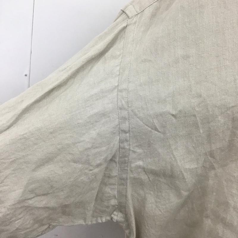 ニコアンド niko and... シャツ、ブラウス 長袖 S222CA10AD リネン ノーカラー ポケット付き L 無地 ベージュ / ベージュ / レディース USED 古着 中古 10122645