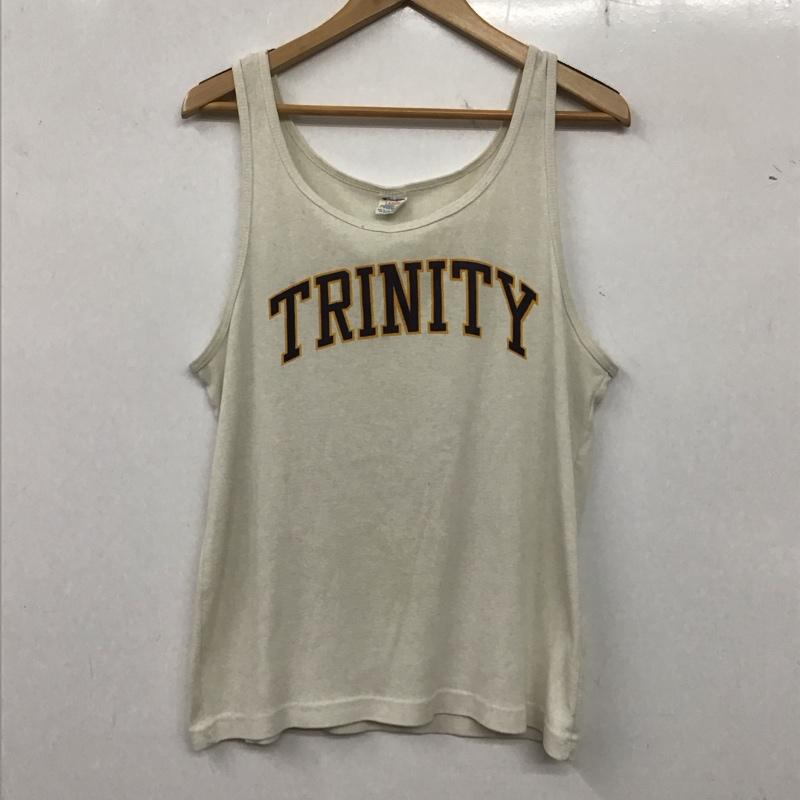 チャンピオン Champion タンクトップ タンクトップ タンクトップ ノースリーブカットソー クルーネック 80s ヴィンテージ 古着 L ロゴ、文字 白 / ホワイト / メンズ USED 古着 中古 10136239