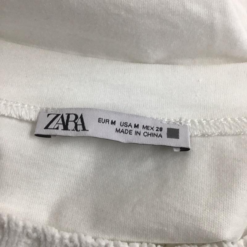 ザラ ZARA カットソー 半袖 7901 480 250 ニット切替 M 無地 白 / ホワイト /  レディース USED 古着 中古 10106996