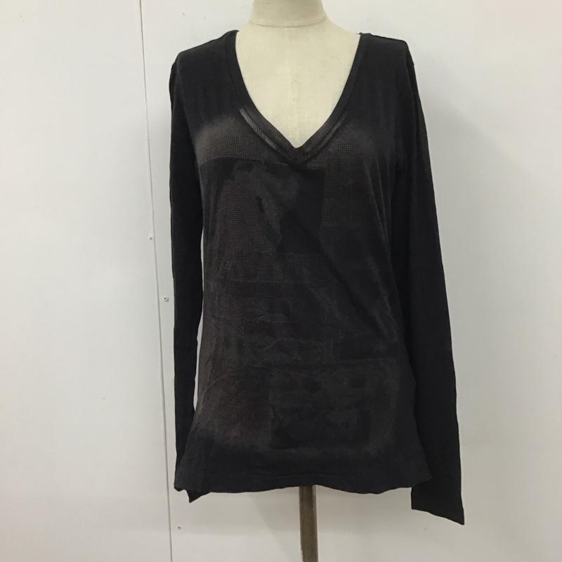 ディーゼル DIESEL Tシャツ 長袖 Vネック S 黒 / ブラック / レディース USED 古着 中古 10112335