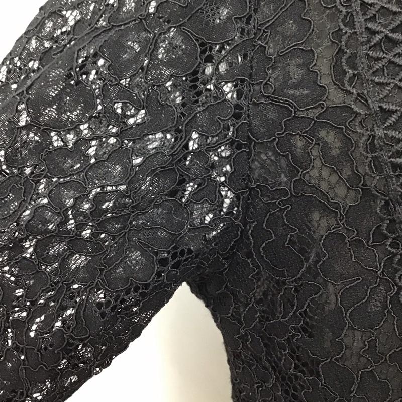 ザラ ZARA カットソー 長袖 M レース柄 黒 / ブラック /  レディース USED 古着 中古 10113481