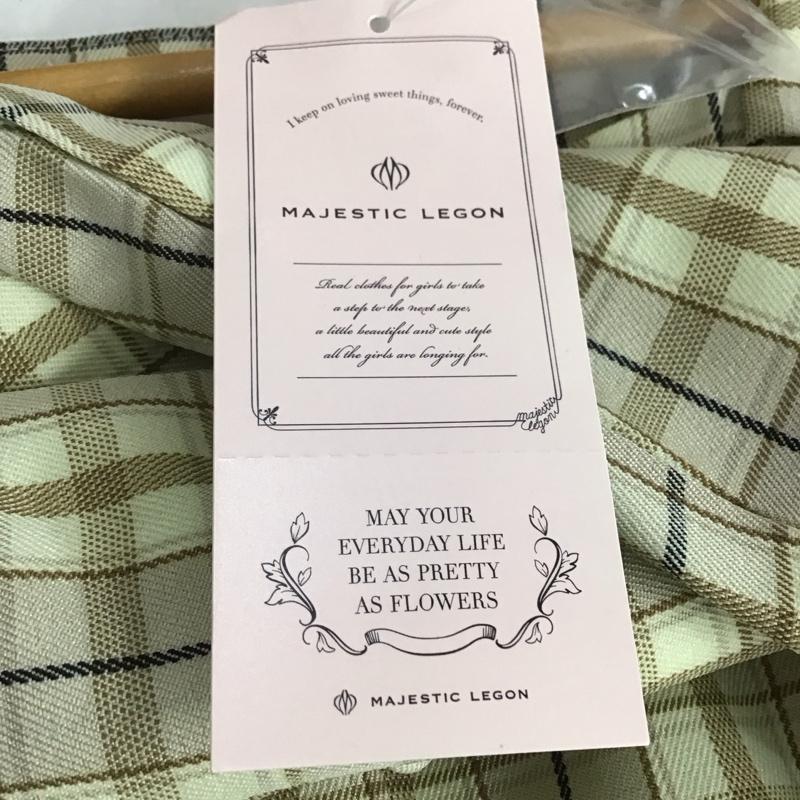 マジェスティックレゴン MAJESTIC LEGON シャツ、ブラウス 長袖 1002030506 スウィートフリルブラウス タグ付き M チェック ベージュ / ベージュ / レディース USED 古着 中古 10141988