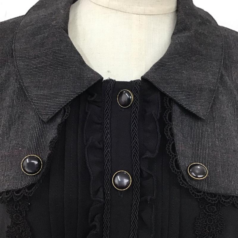 アクシーズファム axes femme ワンピース ひざ丈スカート SV361X04 フリル M レース柄 黒 / ブラック / レディース USED 古着 中古 10112572