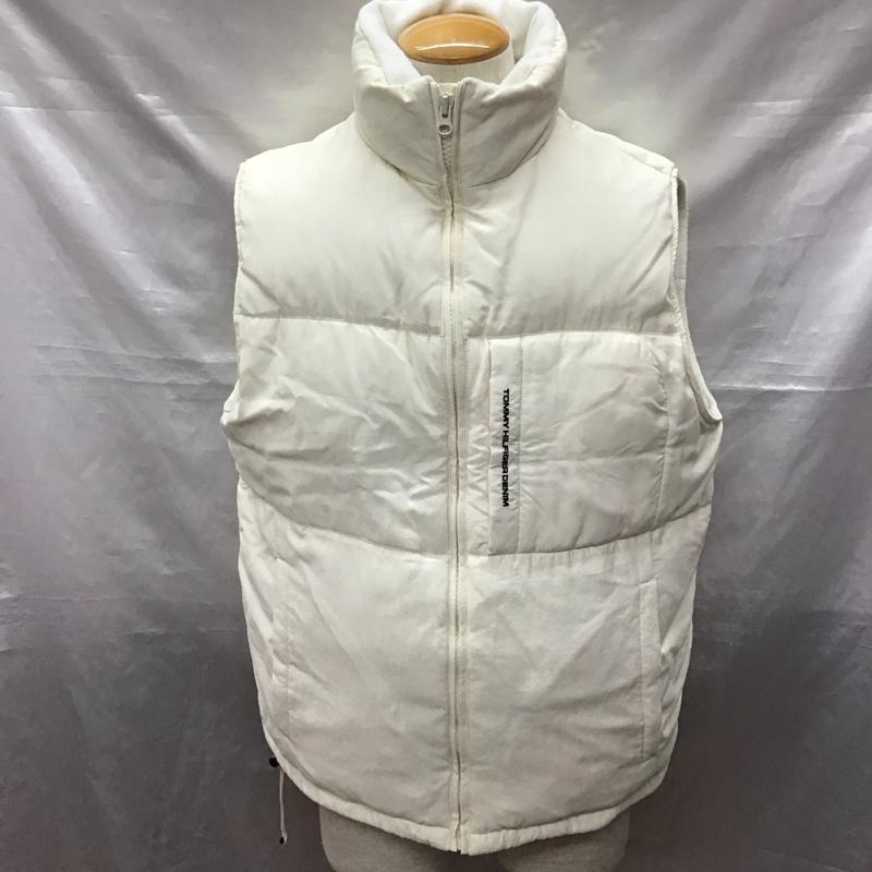 トミー ジーンズ TOMMY JEANS ベスト ベスト ダウン フェザー スタンドカラー M ロゴ、文字 アイボリー / アイボリー / メンズ USED 古着 中古 10122630