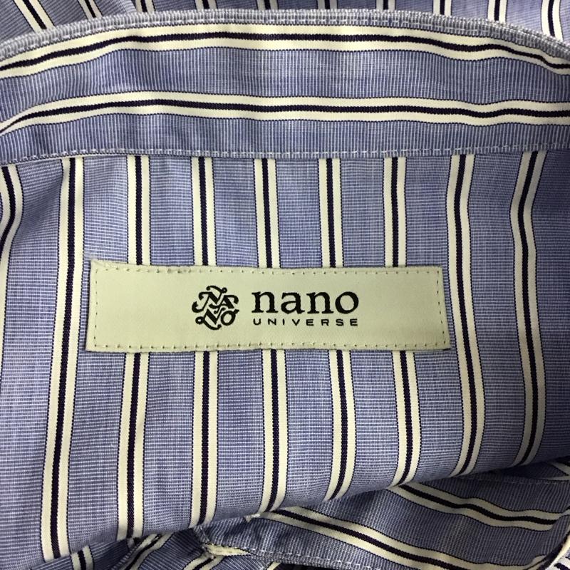 ナノユニバース nano・universe シャツ、ブラウス 長袖 長袖シャツ ノーカラーシャツ 長袖カットソー ストライプシャツ 38 ストライプ マルチカラー / マルチカラー / レディース USED 古着 中古 10114328