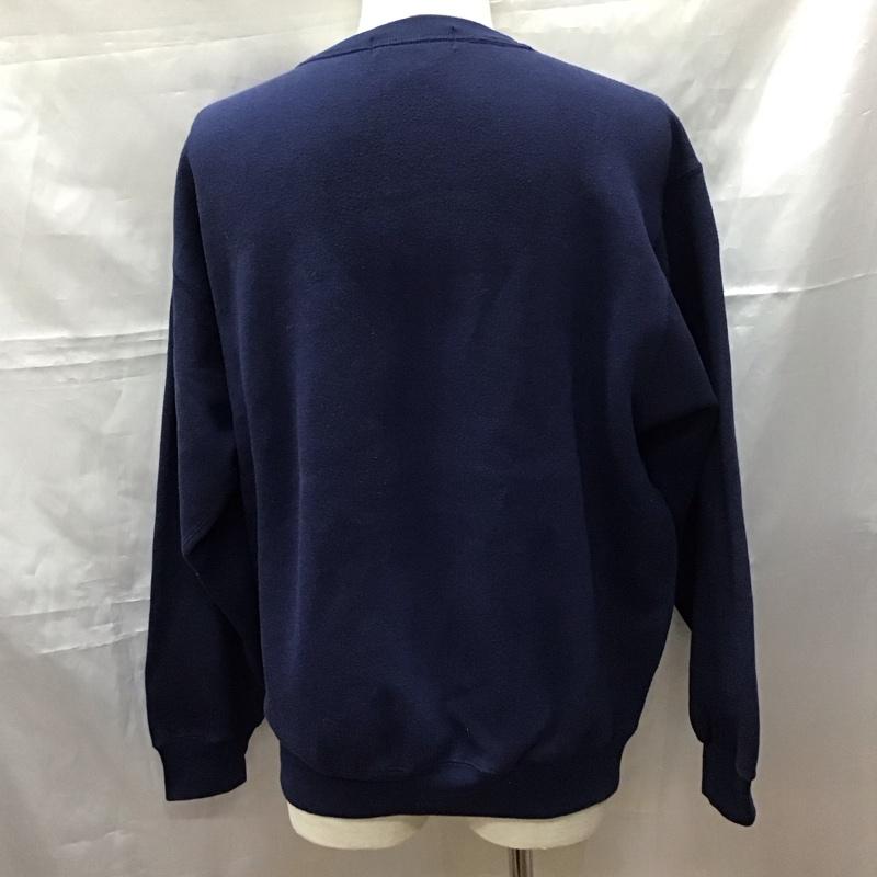 ポロバイラルフローレン Polo by RALPH LAUREN トレーナー 長袖 長袖トレーナー スウェット クルーネック リブスウェットカットソー L ロゴ、文字 紺 / ネイビー / メンズ USED 古着 中古 10111814
