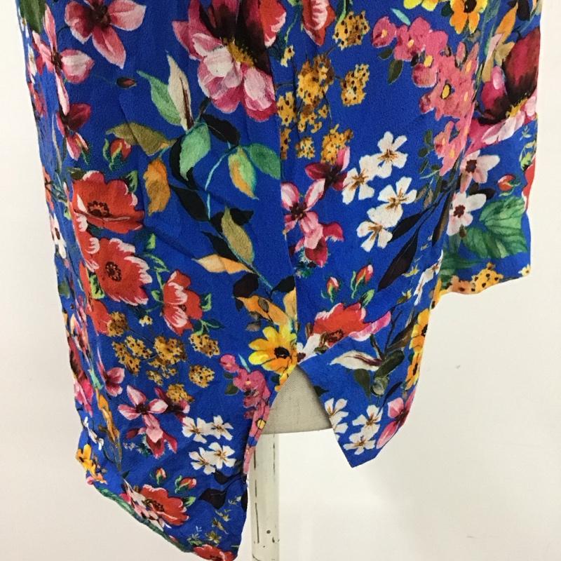 ザラ ZARA カットソー 長袖 M チェック X 花柄 マルチカラー / マルチカラー / レディース USED 古着 中古 10124898