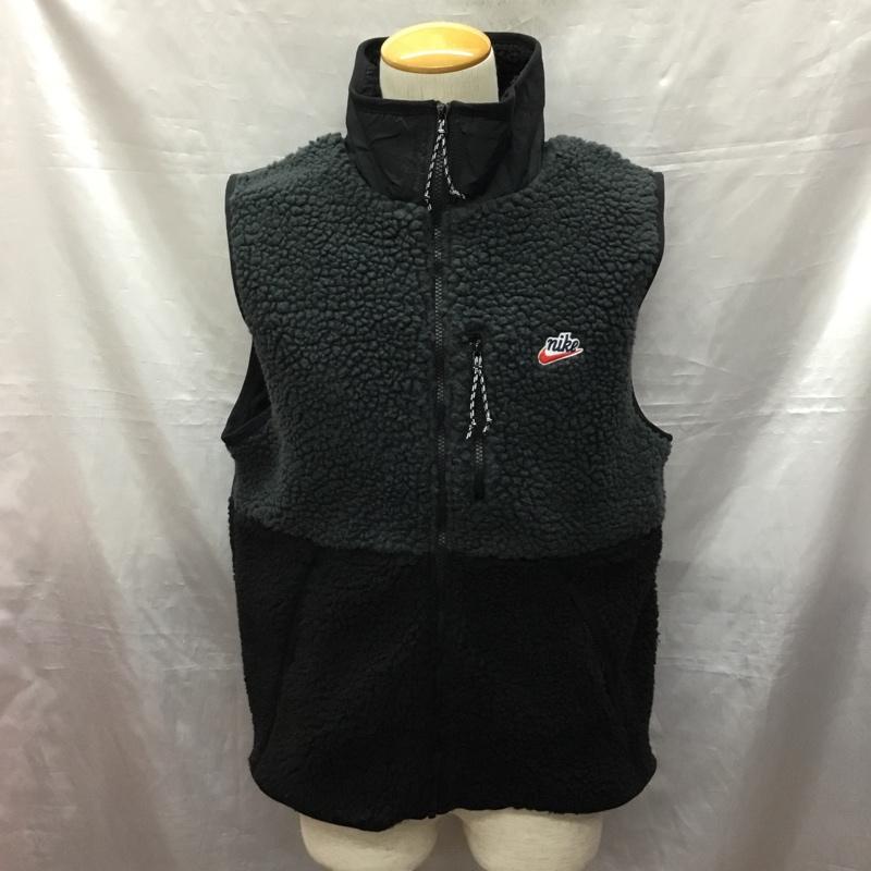 ナイキ NIKE ベスト ベスト CD3143-045 AS M NSW HE VEST WINTER OFF NOIR ボア フリース L ロゴ、文字 黒 / ブラック / X ダークグレー / ダークグレー / メンズ USED 古着 中古 10121020