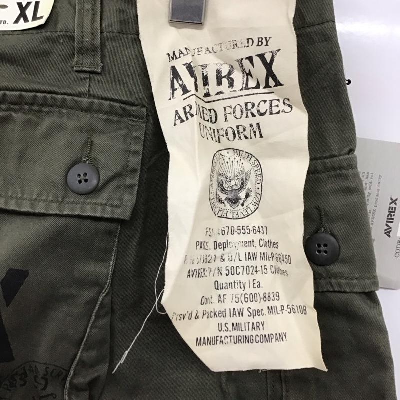 アヴィレックス AVIREX パンツ ワークパンツ、ペインターパンツ 6106044 ミリタリー カーゴパンツ エアロパンツ ワイドパンツ XL ロゴ、文字 カーキ / カーキ /  メンズ USED 古着 中古 10122703