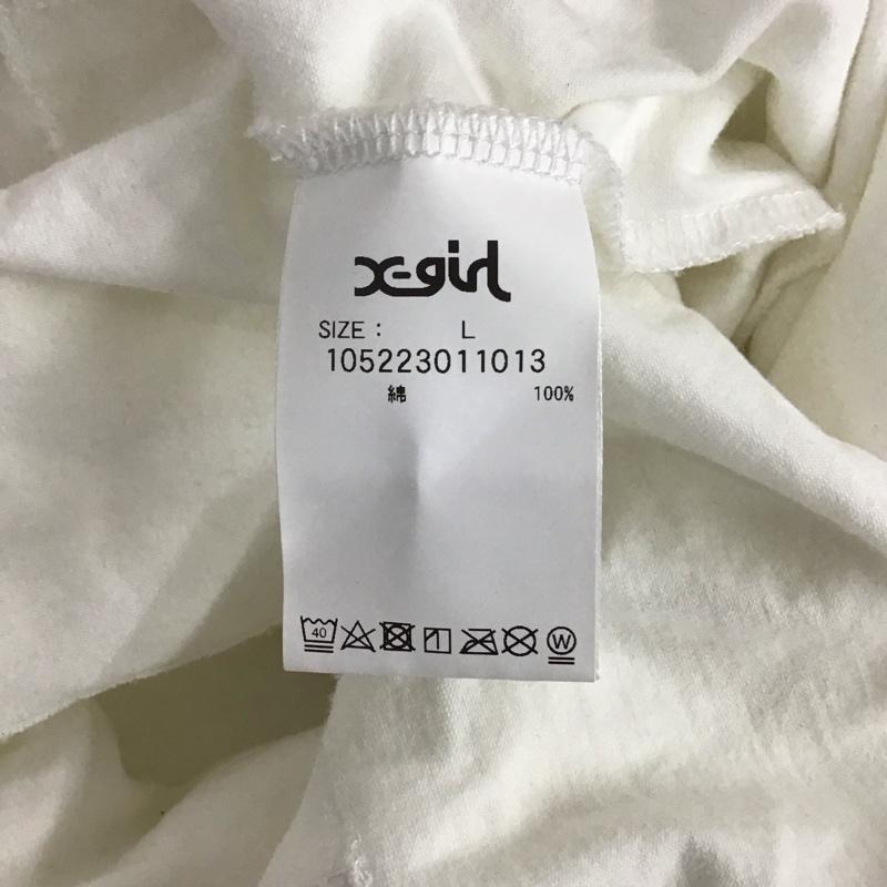 エックスガール X-girl Tシャツ 半袖 105223011013 バックプリント クルーネック L ロゴ、文字 白 / ホワイト / レディース USED 古着 中古 10129208