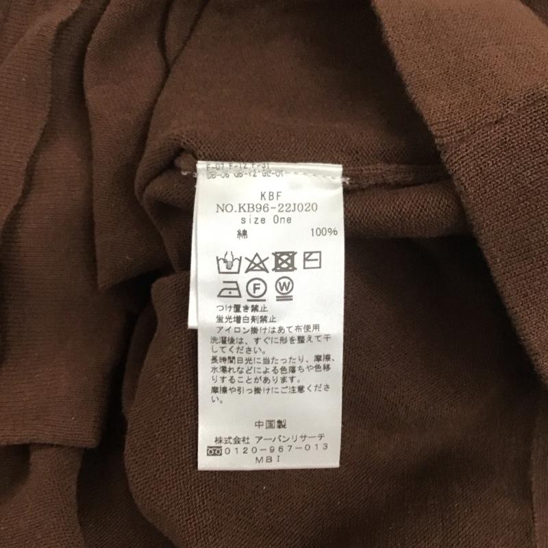 ケービーエフ KBF カットソー 長袖 長袖カットソー 無地カットソー Vネック 前開き 無地 茶 / ブラウン / レディース USED 古着 中古 10126878