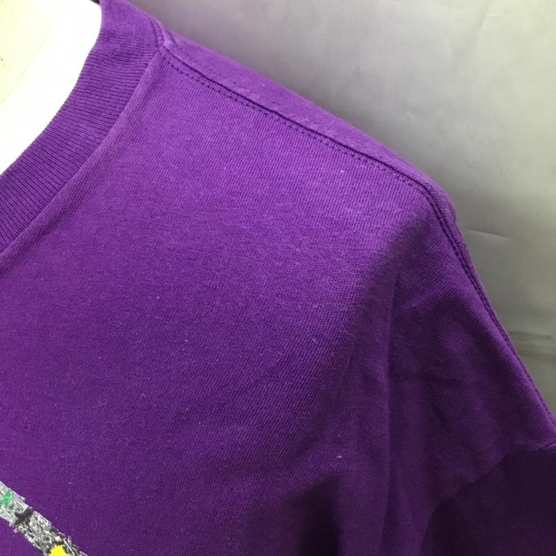 ステューシー STUSSY Tシャツ 半袖 半袖カットソー プリントTシャツ クルーネックカットソー XL プリント 紫 / パープル /  メンズ USED 古着 中古 10108992