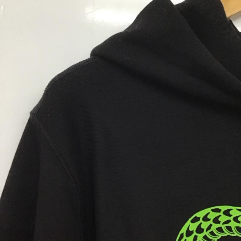 スパーグリーン SUPER GREEN パーカー 長袖 長袖パーカー プルオーバーパーカー スウェット M プリント 黒 / ブラック / メンズ USED 古着 中古 10139278