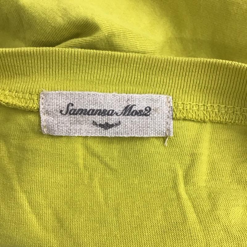 サマンサモスモス Samansa Mos2 Tシャツ 半袖 半袖カットソー プリントTシャツ クルーネックカットソー FREE ロゴ、文字 黄 / イエロー / レディース USED 古着 中古 10125179