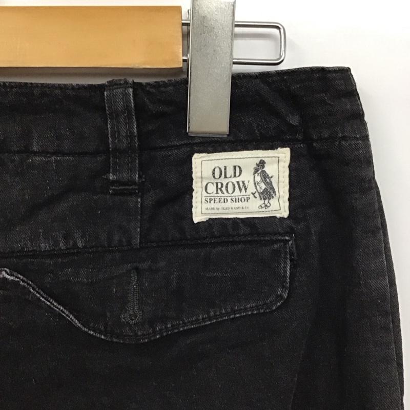 オールドクロウ OLD CROW パンツ デニム、ジーンズ デニムパンツ スリムパンツ カジュアルパンツ M 無地 黒 / ブラック / メンズ USED 古着 中古 10130505