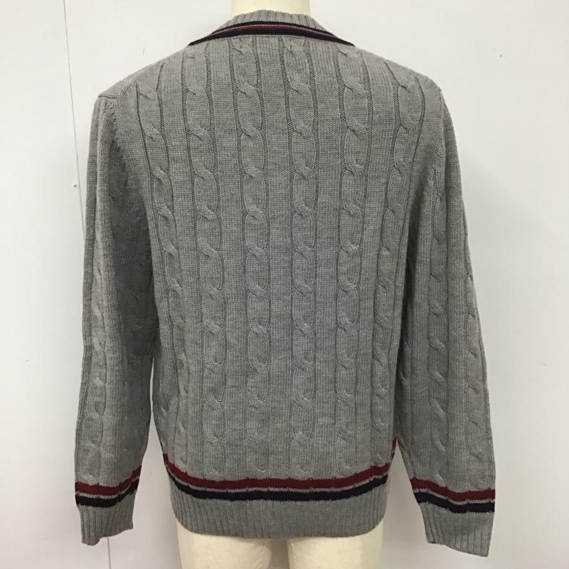 ブルックスブラザーズ BROOKS BROTHERS ニット、セーター 長袖 長袖ニットカットソー ニット セーター Vネックニット M 灰 / グレー / メンズ USED 古着 中古 10113623