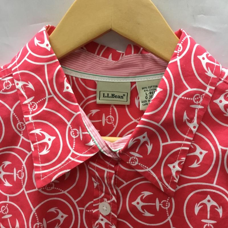 エルエルビーン L.L.Bean シャツ、ブラウス 半袖 L 総柄 桃 / ピンク / レディース USED 古着 中古 10109635