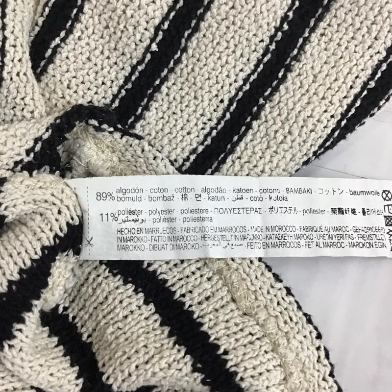ザラ ZARA ニット、セーター 長袖 1165 118 104 サマーニット S ボーダー柄 黒 / ブラック / X アイボリー / アイボリー /  レディース USED 古着 中古 10113499