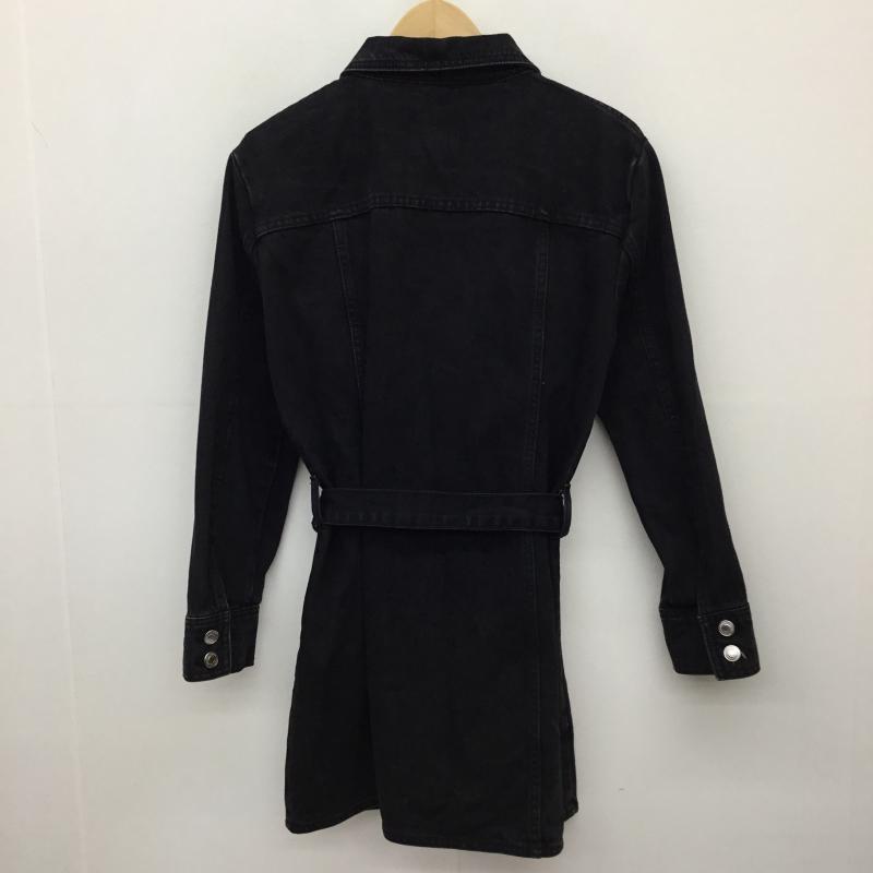 ザラ ZARA ワンピース ひざ丈スカート デニム地 L 無地 黒 / ブラック / レディース USED 古着 中古 10138284