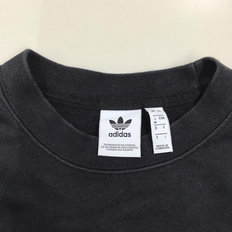 アディダス adidas トレーナー 長袖 du9852 長袖トレーナー スウェット クルーネックカットソー M ロゴ、文字 黒 / ブラック / メンズ USED 古着 中古 10116182