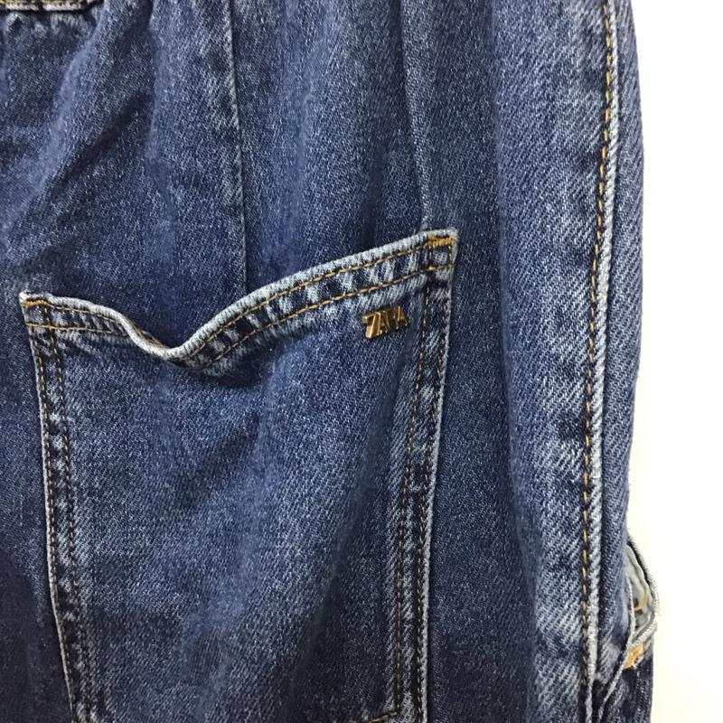 ザラ ZARA パンツ デニム、ジーンズ デニムパンツ ワイドパンツ カジュアルパンツ 44インチ 無地 インディゴ / インディゴ / レディース USED 古着 中古 10135577