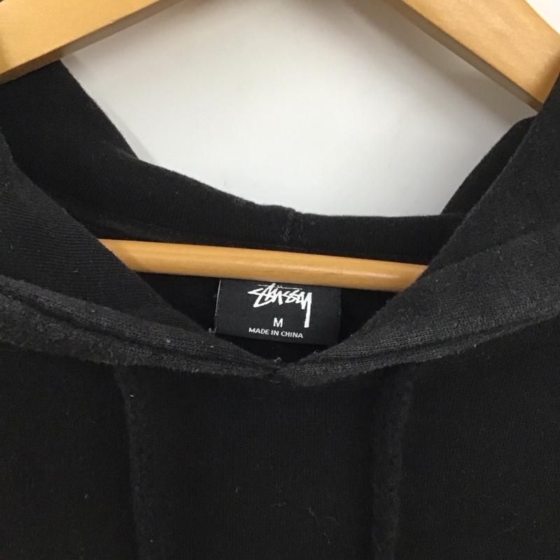 ステューシー STUSSY パーカー 長袖 長袖パーカー プルオーバーパーカー スウェット M プリント 黒 / ブラック / メンズ USED 古着 中古 10132634