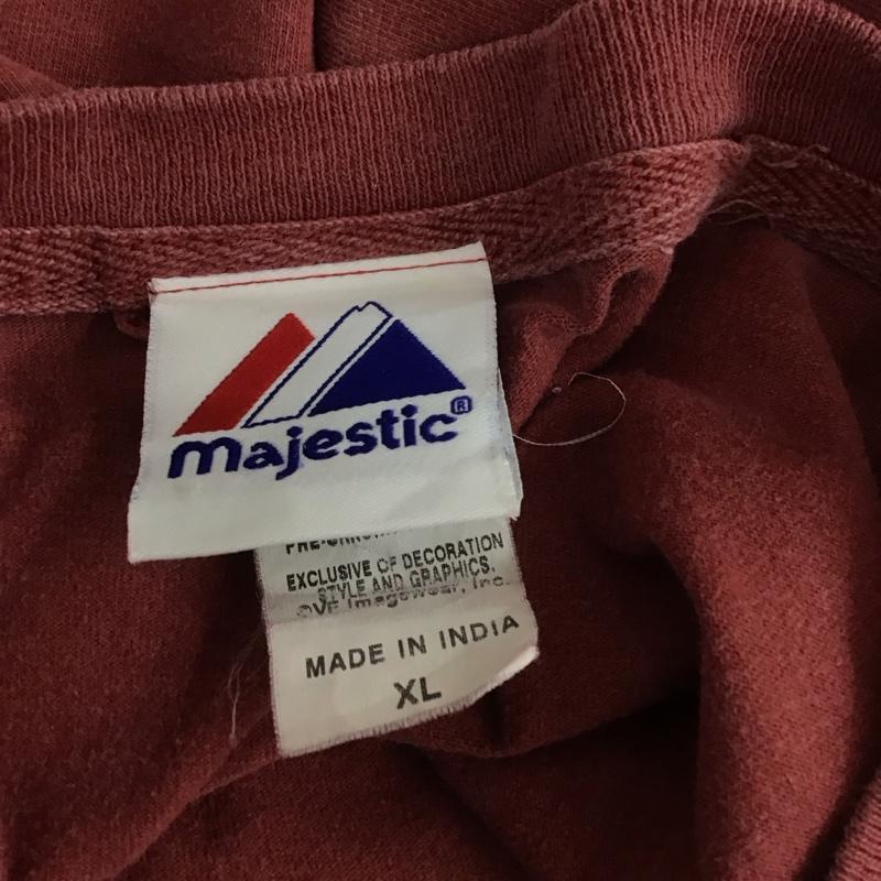 マジェスティック MAJESTIC Tシャツ 半袖 半袖カットソー プリントTシャツ クルーネックカットソー 古着 XL プリント えんじ / ワインレッド / メンズ USED 古着 中古 10107328