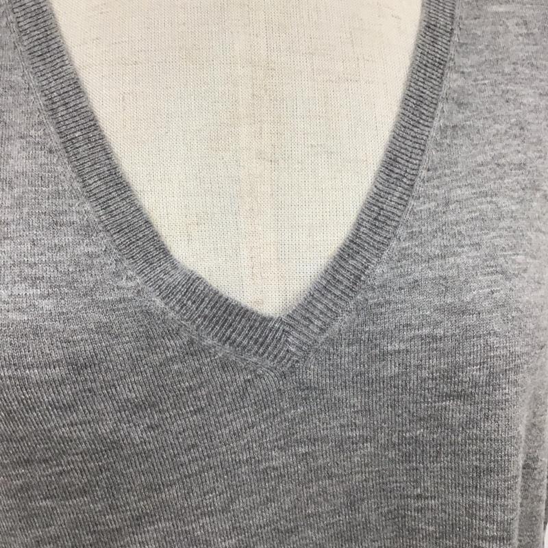 ポロラルフローレン POLO RALPH LAUREN ニット、セーター 長袖 長袖ニットカットソー ニット セーター Vネックニット XS 無地 灰 / グレー / レディース USED 古着 中古 10115988