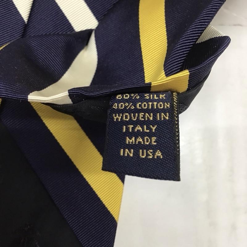 ブルックスブラザーズ BROOKS BROTHERS ネクタイ ネクタイ コットン シルク USA製 ストライプ 紺 / ネイビー / X 黄 / イエロー / X 白 / ホワイト / メンズ USED 古着 中古 10113403