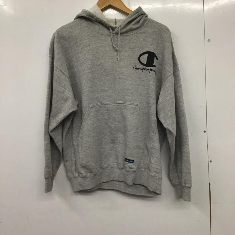 チャンピオン Champion パーカー 長袖 長袖パーカー プルオーバーパーカー スウェット L プリント 灰 / グレー / メンズ USED 古着 中古 10138214