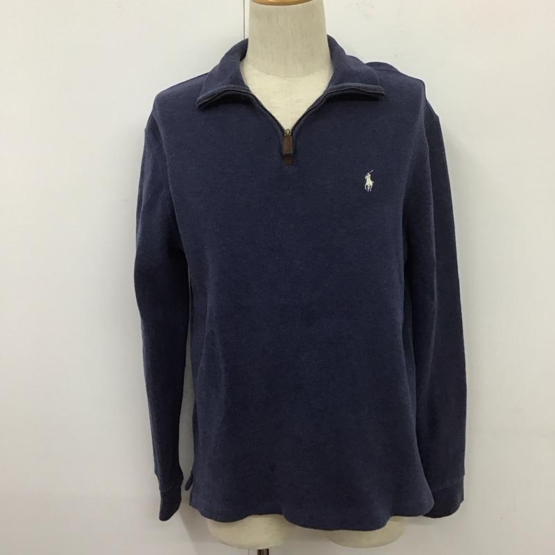 ポロバイラルフローレン Polo by RALPH LAUREN ニット、セーター 長袖 コットン ハーフジップ S ワンポイント 紺 / ネイビー / メンズ USED 古着 中古 10110836