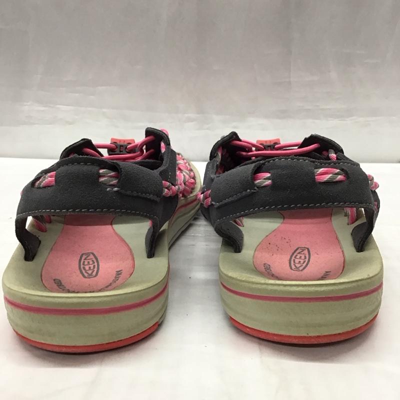 キーン KEEN サンダル サンダル 1014629 UNEEK SLICE FADE 24.5cm 24.5cm ロゴ、文字 桃 / ピンク / X 灰 / グレー / レディース USED 古着 中古 10115667