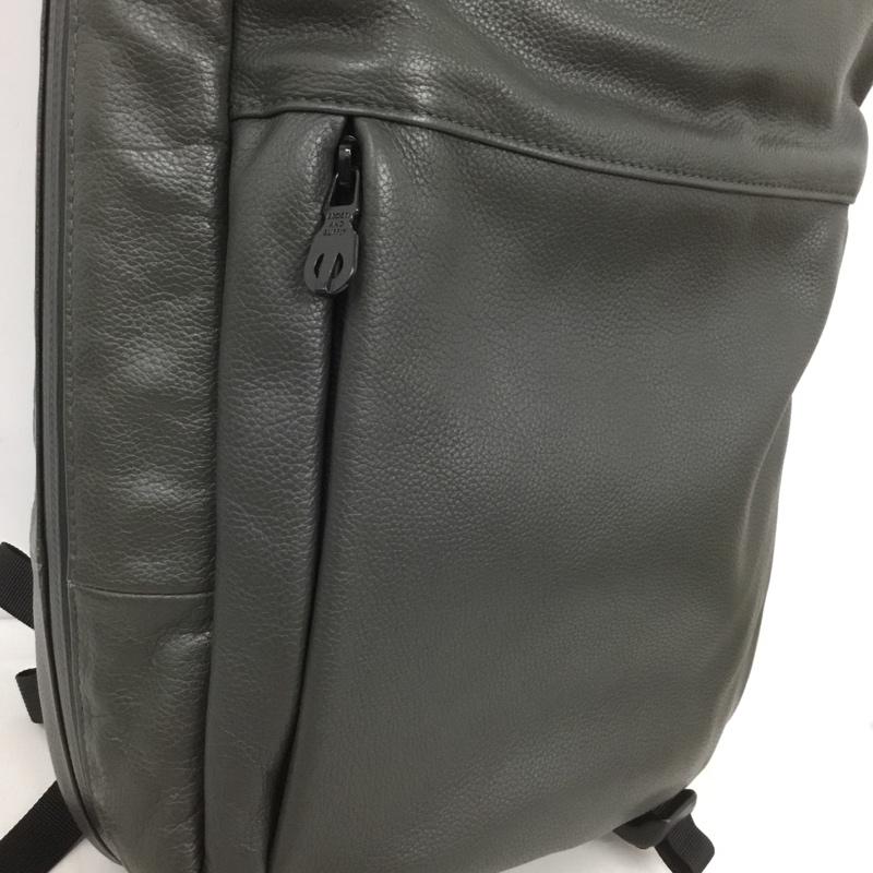 ブロスキーアンドサプライ BROSKI&SUPPLY リュックサック、デイパック リュックサック、デイバッグ BBOM-709 HUB LIMITED レザー ロゴ、文字 灰 / グレー / メンズ USED 古着 中古 10136706