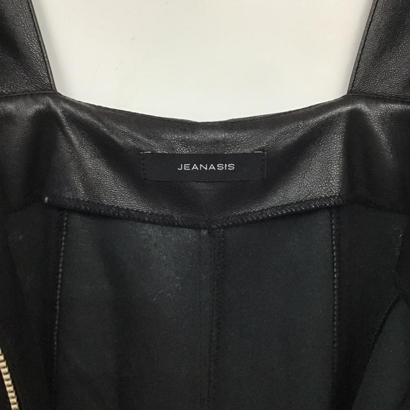 ジーナシス JEANASIS サロペット・オーバーオール サロペット、オーバーオール JS071500TS フロントZIPレザーサロペット フェイクレザー FREE 無地 黒 / ブラック / レディース USED 古着 中古 10130451