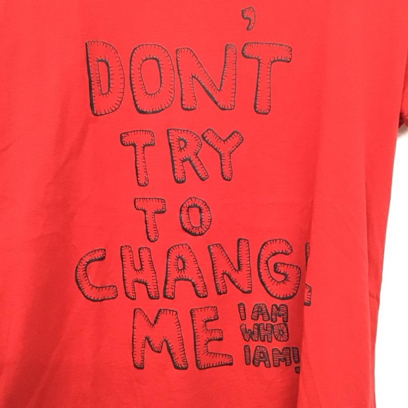 ディーゼル DIESEL Tシャツ 半袖 クルーネック S ロゴ、文字 赤 / レッド / レディース USED 古着 中古 10130601
