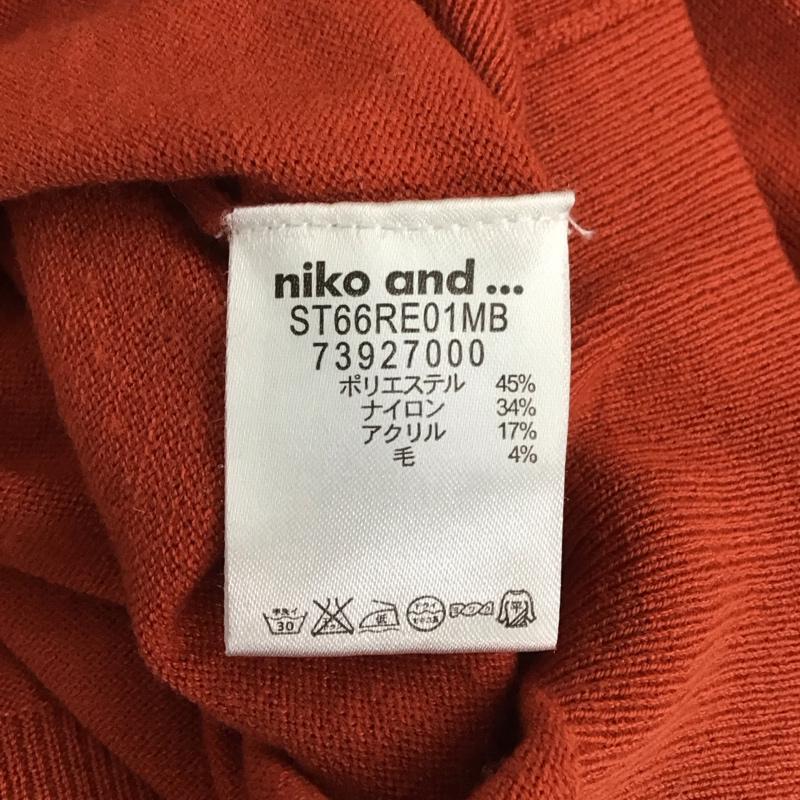 ニコアンド niko and... ニット、セーター 長袖 ST66RE01MB Vネック 3 無地 橙 / オレンジ / レディース USED 古着 中古 10121520